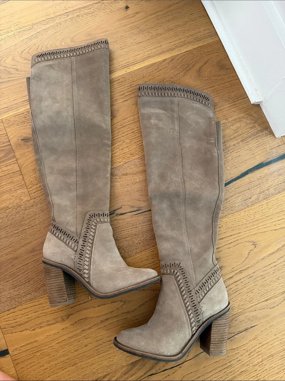 Vince Camuto Taupe Suede Over-the-Knee Boots